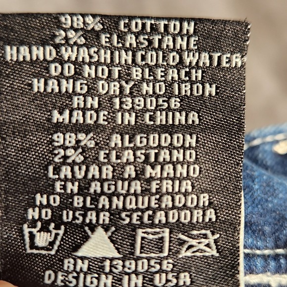 Grace In LA Jeans Women's Size 29 33X33 Blue Bootcut Stretch Dark Wash Pants - Picture 9 of 13